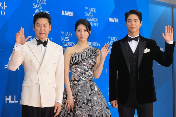 백상예술대상 사회 맡은 신동엽-수지-박보검. 2025.5.5 연합뉴스