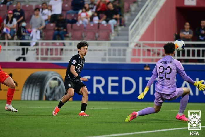 23세 이하 대표팀에서 활약하는 엄지성의 모습.제공 | 대한축구협회