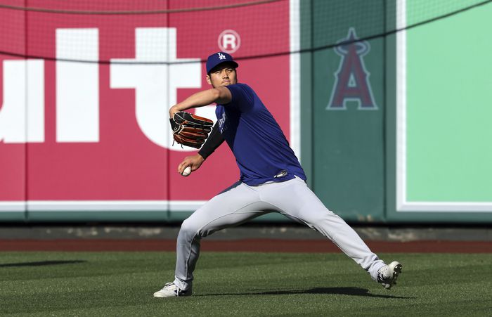 투수 재활중인 오타니 쇼헤이. 25일(한국시간) 수술 후 처음으로 라이브 피칭을 진행한다. 사진 | 애너하임=AP연합뉴스