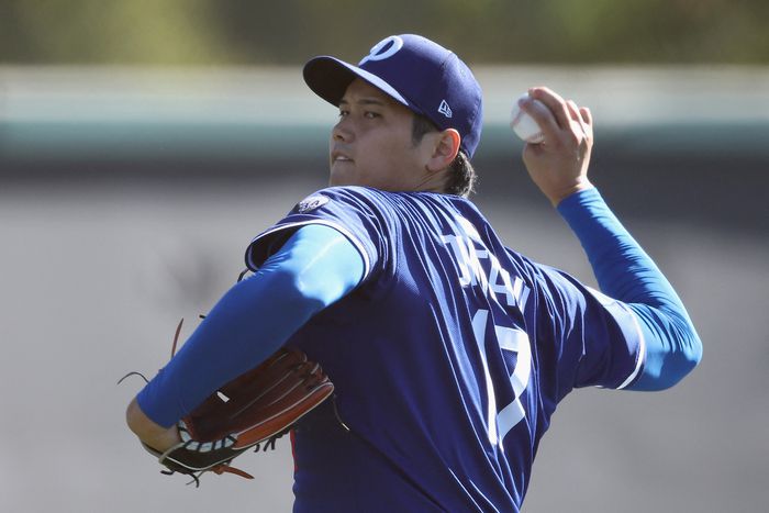 투수 재활중인 오타니 쇼헤이. 25일(한국시간) 수술 후 처음으로 라이브 피칭을 진행한다. 사진 | 애리조나=AFP연합뉴스