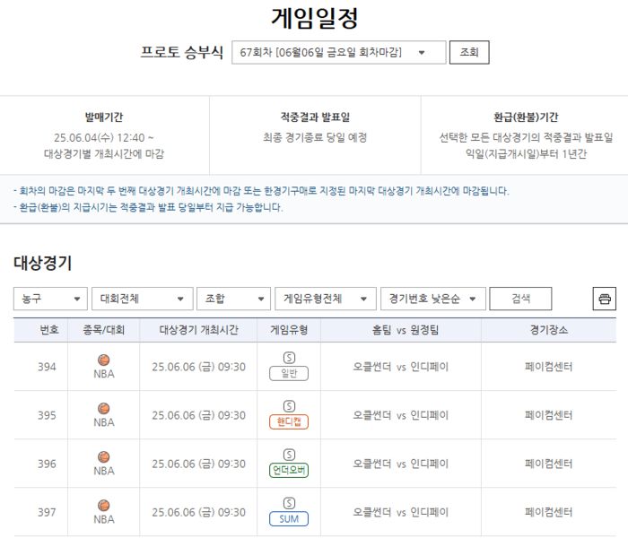 스포츠토토가 NBA 파이널 승부식 게임을 발매한다. 사진 | 스포츠토토