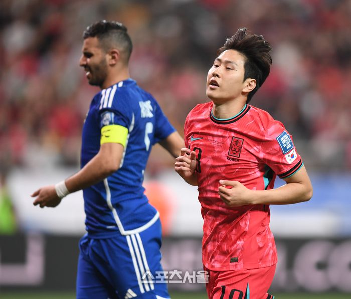 이강인이 10일 서울월드컵경기장에서 열린 2026 FIFA 북중미 월드컵 3차 예선 쿠웨이트와 경기에서 골을 넣은 후 환호하고 있다. 2025. 6. 10.상암 | 최승섭기자 thunder@sportsseoul.com