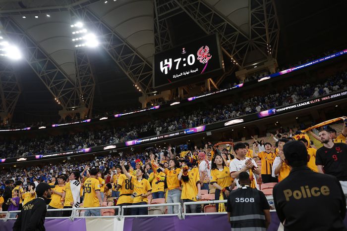 2024-2025 AFC 챔피언스리그 엘리트 8강전에서 알 힐랄에 0-7로 패한 광주. 사진 | 한국프로축구연맹