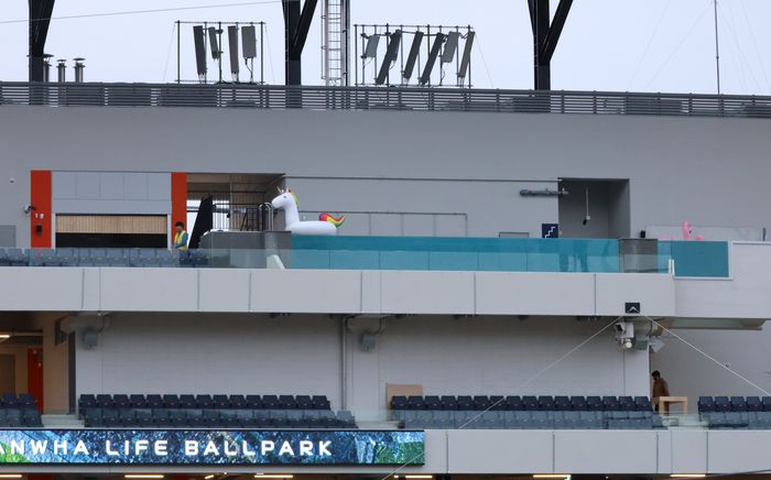 대전 한화생명 볼파크 인피니티풀. 사진 | 대전=연합뉴스