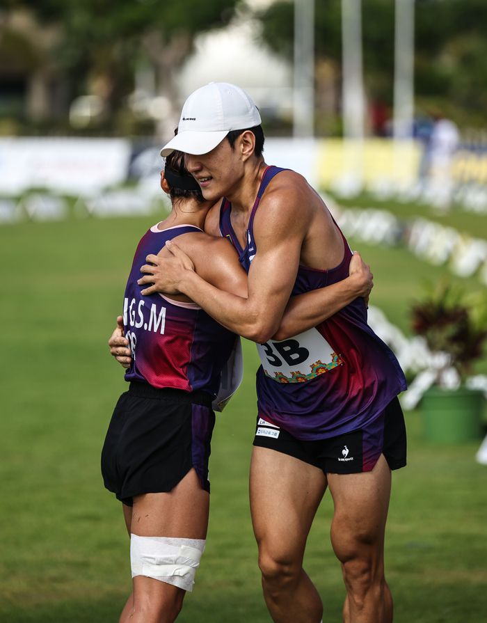 근대5종 성승민·서창완이 2025 계주 세계선수권대회 시니어 혼성계주에서 동메달을 차지했다. 사진 | 대한근대5종연맹