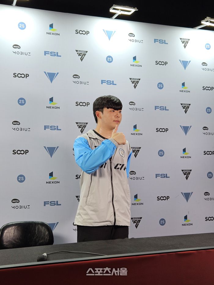 권창환이 25일 서울 잠실DN콜로세움에서 열린 2025 FSL 서머 B조 승리 후 취재진 인터뷰에 응하고 있다. 잠실 | 강윤식 기자 skywalker@sportsseoul.com