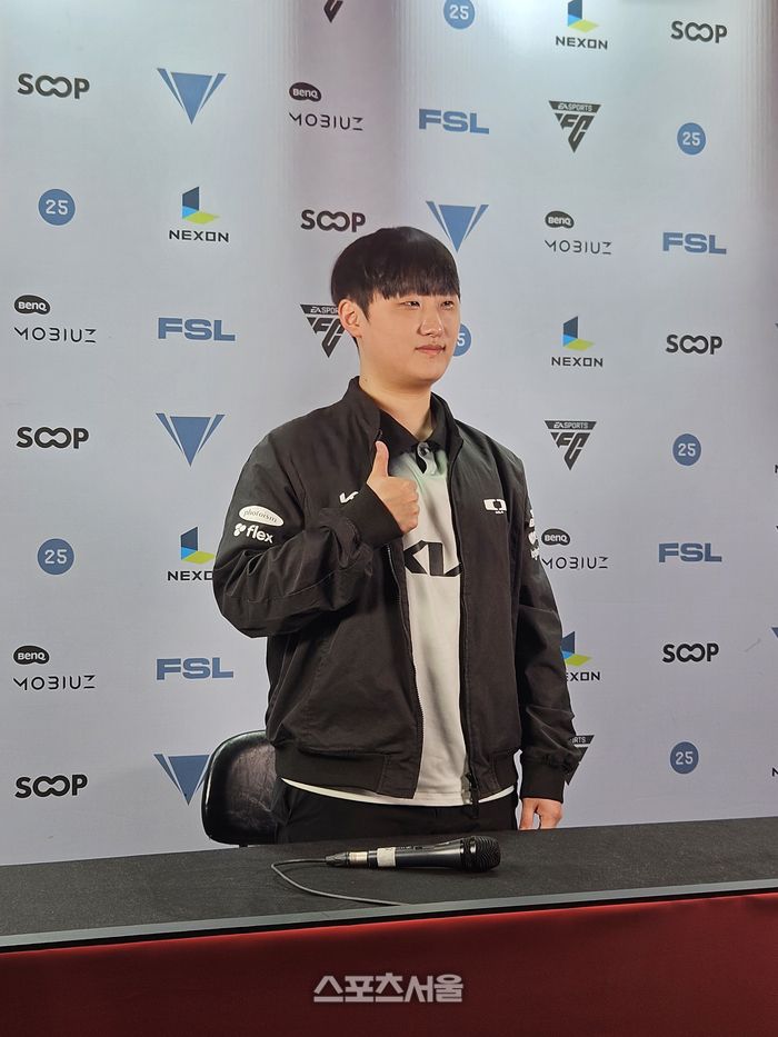 디플러스 기아 ‘엑시토’ 윤형석이 25일 서울 잠실DN콜로세움에서 열린 2025 FSL 서머 A조 경기 승리 후 취재진 인터뷰에 응하고 있다. 잠실 | 강윤식 기자 skywalker@sportsseoul.com