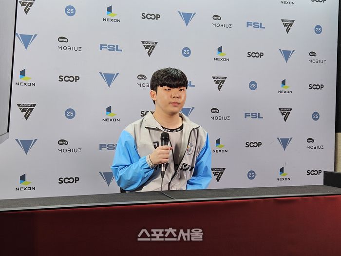 권창환이 25일 서울 잠실DN콜로세움에서 열린 2025 FSL 서머 B조 승리 후 취재진 인터뷰에 응하고 있다. 잠실 | 강윤식 기자 skywalker@sportsseoul.com