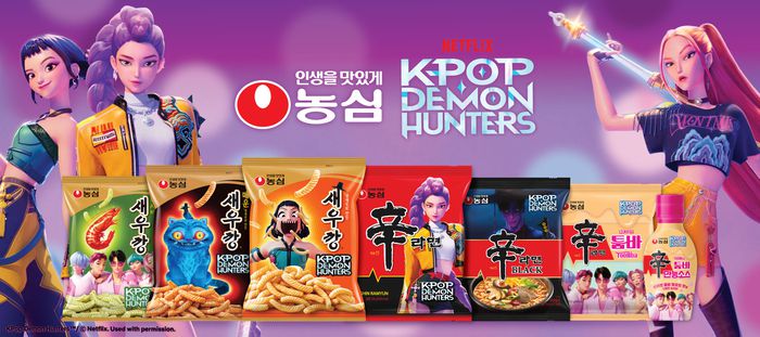 농심-넷플릭스 케이팝 데몬 헌터스 글로벌 공식 협업, 캐릭터를 입힌 농심 제품 이미지. 사진 | 농심