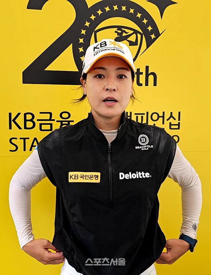 전인지가 7일 블랙스톤 이천GC에서 열린 KLPGA투어 KB금융 스타챔피언십을 마친 뒤 인터뷰하고있다. 사진 | 이천=장강훈 기자 zzang@sportsseoul.com