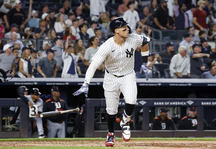 저지가 13일(한국 시간) 미국 매사추세츠주 보스턴 펜웨이 파크에서 열린 2025 메이저리그(ML) 정규시즌 보스턴전 2번 지명타자로 출전해 1홈런 2볼넷 1타점 2득점을 기록했다. 사진 | UPI 연합뉴스