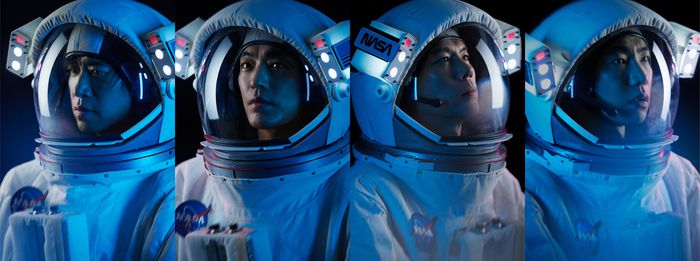 오는 11월 개막하는 1인 뮤지컬 ‘Behind the Moon’의 ‘마이클 콜린스’ 역 (왼쪽부터) 유준상, 정문성, 고훈정, 고상호가 연기한다. 사진 | 컴퍼니 연작