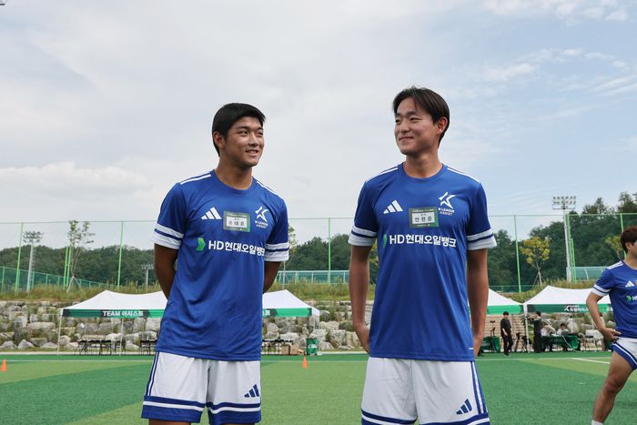K리그 드림어시스트 1기 멘티 출신으로 동명대 축구부에서 활동중인 손태훈(왼쪽)과 전현준. 사진 | 한국프로축구연맹
