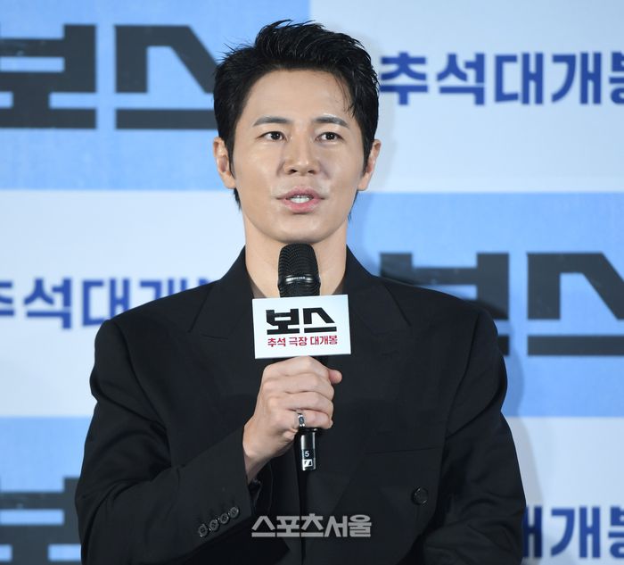 이규형이 1일 서울 메가박스 성수에서 열린 영화 ‘보스’ 제작보고회에서 인사말을 하고 있다. 사진 | 최승섭기자 thunder@sportsseoul.com
