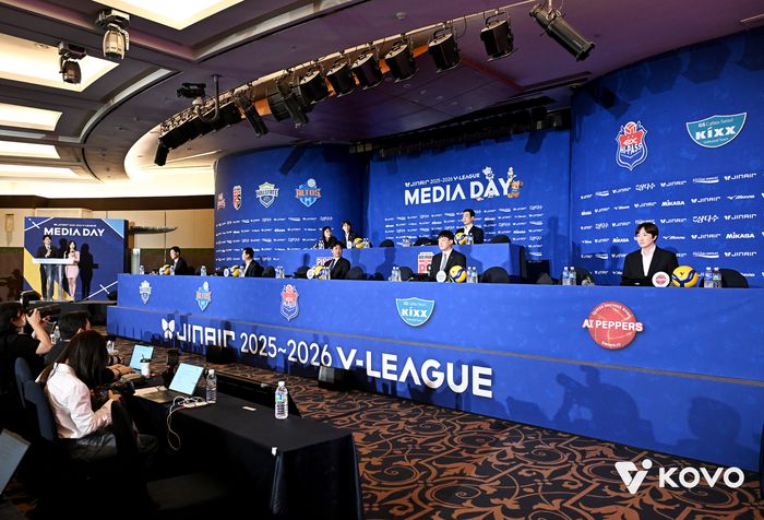 16일 호텔리베라에서 열린 V리그 여자부 미디어데이 행사 전경.제공 | 한국배구연맹