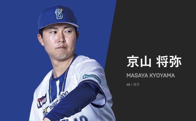 롯데 아시아쿼터 영입 후보 중 한명인 교야마 마사야의 모습. 사진 | 요코하마 홈페이지