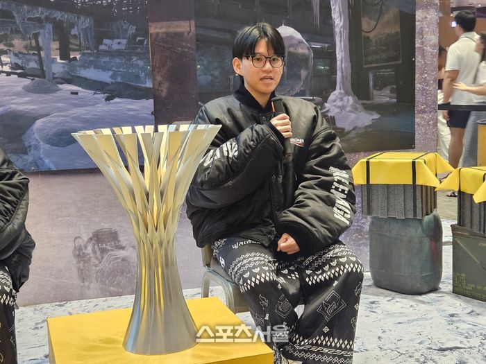 풀센스 ‘벨모스’가  14일 태국 방콕 시암 파라곤에서 열린 PGC 2025 그랜드 파이널 취재진 인터뷰에 임하고 있다. 방콕 | 강윤식 기자 skywalker@sportsseoul.com