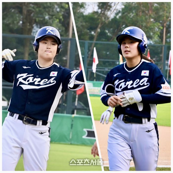 대표팀 5번타자 김현아(왼쪽)와 대표팀 4번타자 박주아. 스포츠서울DB