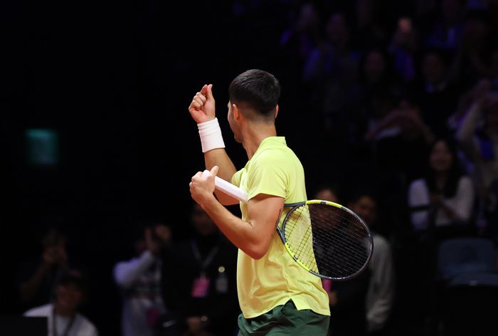 손하트하는 알카라스. 사진 | 인천=연합뉴스