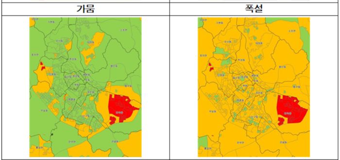 집계구별 재해등급.  사진|원주시청