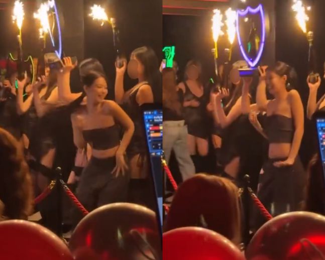 생일파티를 즐기고 있는 제니. 사진  | X(옛 트위터) 캡처