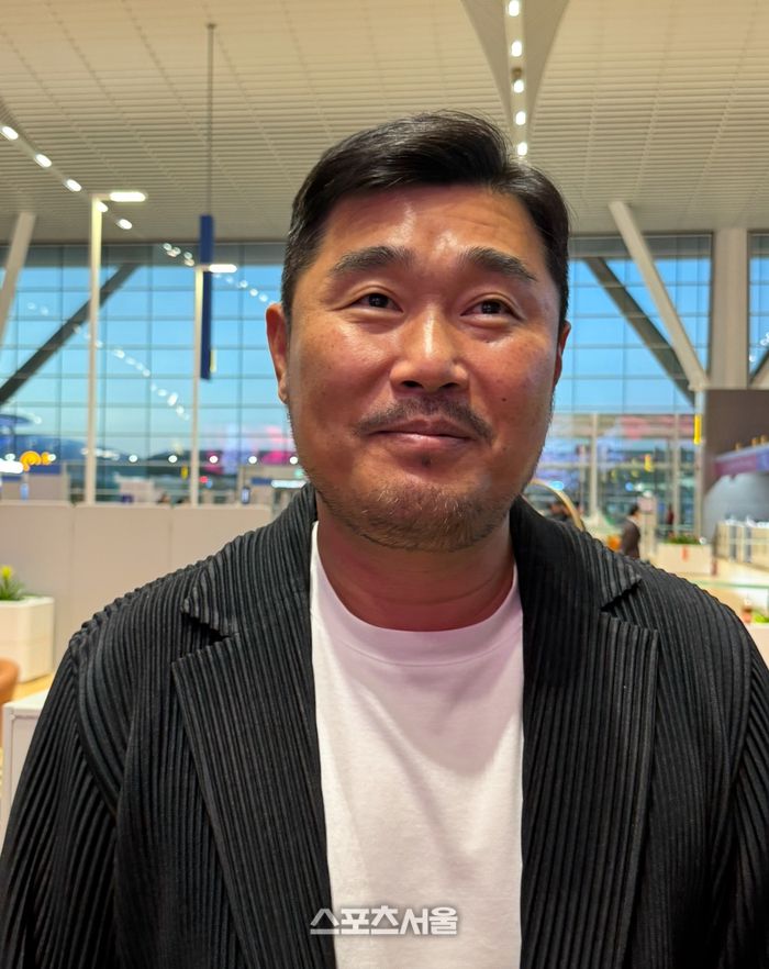 이호준 감독이 인터뷰에 임하고 있다. 인천공항 | 박연준 기자 duswns0628@sportsseoul.com